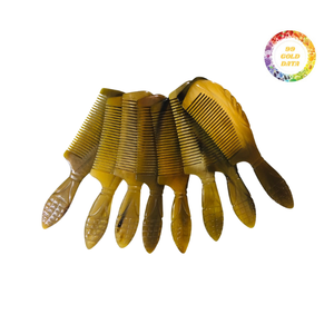 Beau peigne de soin des cheveux corne de buffle avec un design unique d'oiseau - Product Image 5