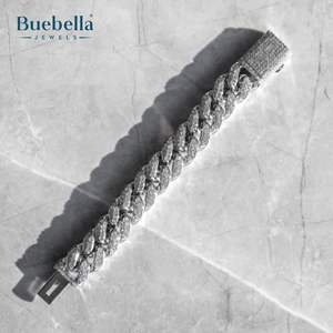 Hot Sale 19mm 14k White Gold 925 <b>Sterling</b> <b>Silver</b> VVS Moissanite Diamond Iced Out Cuban Link <b>Bracelet</b> for <b>Men</b> - Product Image 4