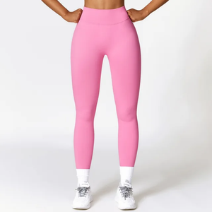 Pantalon de fitness et de sport pour femmes avec logo personnalisé Leggings de yoga taille haute sans couture Scrunch Butt Design Legging d'entraînement de style décontracté - Product Image 2