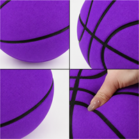 Ballon de basketball d'intérieur silencieux en mousse PU taille 7, 350g, léger, toucher doux, faible bruit, directement de l'usine