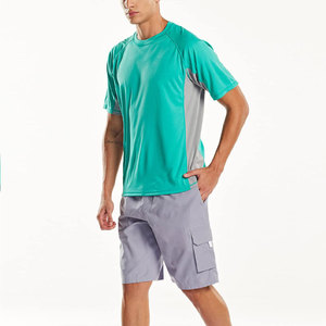 Haut de sport respirant pour homme en polyester et élasthanne, manches courtes, séchage rapide, idéal pour la course à pied, la gym et l'entraînement. - Product Image 4