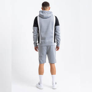 Conjunto Deportivo de 2 Piezas para Hombre, Sudadera con Capucha y Pantalones Cortos de Felpa de Algodón Grueso, Estilo Casual, Diseño Liso, Novedad al por Mayor - Product Image 2