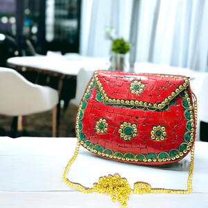 Bolso de noche de mosaico de metal para manualidades de lujo al mejor precio para mujer, ropa de fiesta de exportador indio - Product Image 2