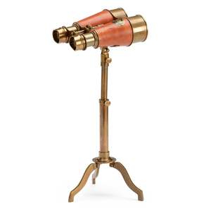 Telescopio Retro de Metal y Madera con Soporte de Madera para Decoración del Hogar de Inspiración Costera - Product Image 5