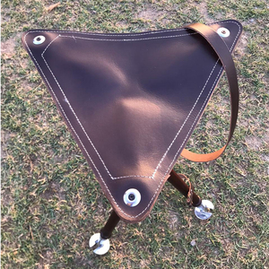 Taburete de trípode de madera clásico caza tiro pesca trípode taburete asiento de cuero Camping silla interior al aire libre - Product Image 6