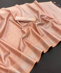 Ropa de fiesta asequible Saree en seda con encaje de flores - Product Image 1