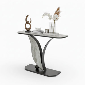 Modern Luxury 120x30x85cm <b>Console</b> <b>Table</b> Ceramic Top Iron <b>Legs</b> Elegant Contemporary for Entry Villa Living Room Hotel-CST077 - Product Image 3