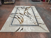 Tapis Adiva turc en polyester shaggy, tissé jacquard, fabriqué à la machine, à poils longs, rembourré, réversible, lavable, antidérapant, antimicrobien