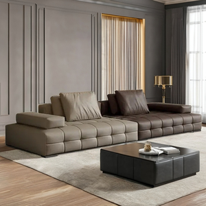 Ý tối giản <span class=keywords><strong>Lawrence</strong></span> sofa da xốp thiết kế sofa Lớp trên cùng da bò cao cấp ánh sáng sang trọng sofa da - Product Image 4