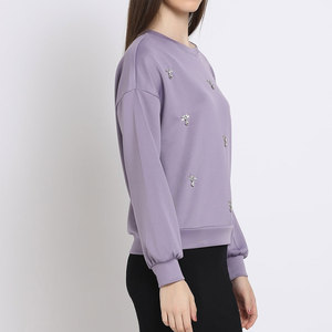 <b>Top</b> Selling 100% Cotton <b>Sweat</b> Plain Custom Crewneck <b>Top</b> Wholesale Vintage Oversized Woman Casual Fashion Sweatshirts - Product Image 6