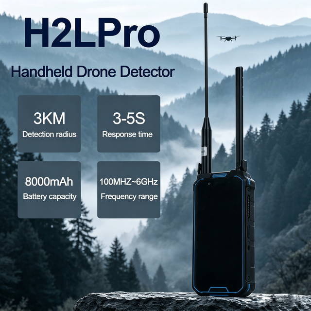 Professional UAV Detector 100MHz-6GHz FPV DJI RID Detection Drone Dentification Security Locator Handheld UAV Signal Detector