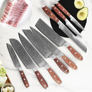 Venta al por mayor de alta calidad de 67 capas de acero al carbono de Damasco cuchillo de pan con mango de palisandro <span class=keywords><strong>cuchillos</strong></span> de cocina - Product Image 5