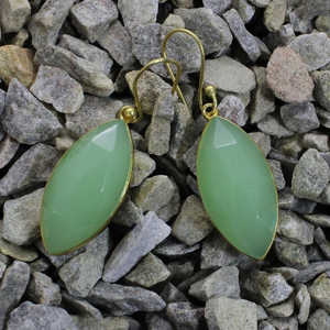 Prehnita Calcedonia Diamante Perla Aro Pendientes Chapado en oro Rosa Amarillo Bola Patrón Trendy Fine Studs Compromiso - Product Image 3