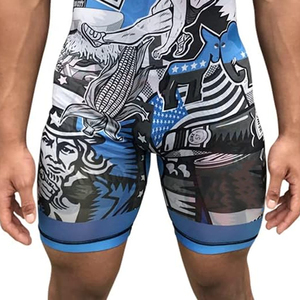 Camiseta de lucha libre de equipo digital sublimación talla grande logotipo personalizado traje de levantamiento de pesas - Product Image 3