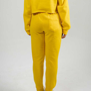 Vente chaude Ensemble de survêtement décontracté pour femmes, écologique, avec logo personnalisé, ensemble 2 pièces, haut court à capuche, jogging, vente en gros - Product Image 6