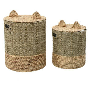 Mélange créatif jonc de mer jacinthe d'eau panier de rangement pour enfants panier de rangement en rotin en gros fait à la main au Vietnam - Product Image 6