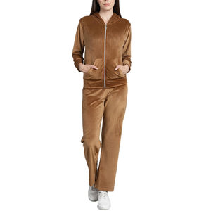 Ensemble de survêtement en velours personnalisé pour femmes OEM, pantalon en coton, sweat-shirt, ensemble de survêtement 2 pièces, sweat à capuche, survêtement en velours pour filles - Product Image 1