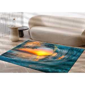 Alfombra con estampado de paisaje al atardecer, regalos personalizados, decoración costera, alfombra fina no tejida - Product Image 2