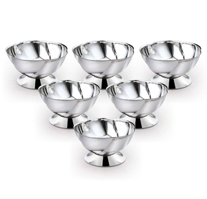 Juego de tazones de helado de acero inoxidable, tazón de sorbete de postre de pudín para bares caseros usados - Product Image 5