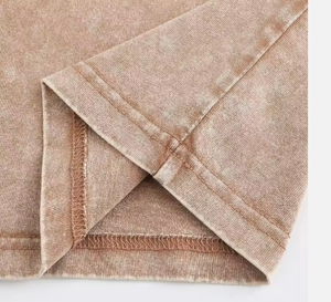 Camiseta extragrande de algodón 100% lavada con ácido para hombre, camiseta con logotipo personalizado desgastado, estilo de impresión informal de peso pesado, diseño en blanco - Product Image 2