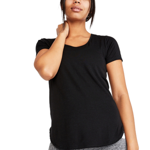 New Design Side Ruched Elastic Yoga T-Shirt <b>Top</b> <b>Women</b> Casual Fitness Round Neck T Shirt - Product Image 2
