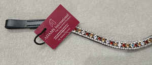 Banda de cejas de cuero de caballo de estilo occidental de alta calidad, cristal ostentoso decorativo, equipo deportivo de equitación ecuestre, venta al por mayor - Product Image 3