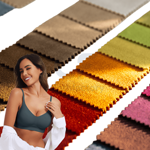 300gsm quần áo vải 66% Nylon 34% <span class=keywords><strong>Spandex</strong></span> hai mặt vải đàn hồi cho quần áo cho phụ nữ của đồ lót và áo ngực - Product Image 2