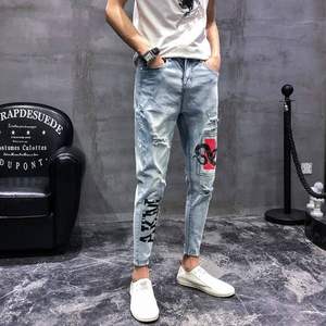 กางเกงยีนส์ขายาวสำหรับผู้ชายซักได้กางเกงยีนส์ผ้าฝ้ายเดนิมสตรีทแวร์ - Product Image 2