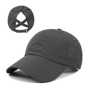Chapeau à séchage rapide personnalisé casquette queue de cheval Logo croix pour femme respirant Sport chapeau broderie impression Logo Golf casquette de Baseball de haute qualité - Product Image 1