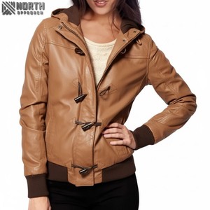 Vestes surdimensionnées pour femmes en cuir véritable Vestes pour femmes de haute qualité Vente en gros Mode veste en cuir de mouton Logo personnalisé - Product Image 1