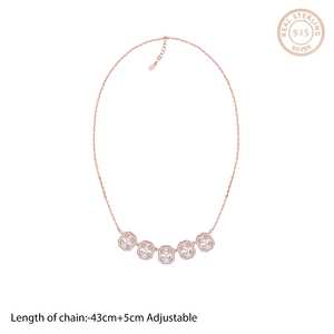 สร้อยคอแฟชั่นพวงบาแกตต์สีโรสโกลด์ - Product Image 2