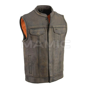 Gilet en cuir de moto pour hommes Gilet en cuir de haute qualité fabriqué au Pakistan pour la vente en ligne - Product Image 1