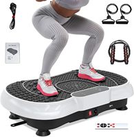 Vibrationsplatte Trainingsgerät zur Gewichtsreduktion 99-Gang-Plattform Fernbedienung Widerstandsbänder 450 lbs Kapazität Leise