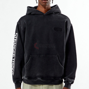 เสื้อฮู้ดโอเวอร์ไซส์สำหรับผู้ชายผ้าฝ้าย100% 500GSM เทอร์รี่ครอปแบบเรียบปักโลโก้ได้ตามต้องการ - Product Image 2