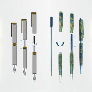 Bolígrafo de Lujo de la Colección Amethyst de 0.7 mm, Diseño Giratorio Hecho a Mano, Madera de Burl Estabilizada, Tinta Multicolor, para Oficina y Escuela - Product Image 3