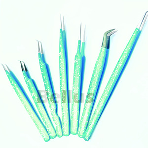 Pinzas para pestañas de punta fina de borde afilado, herramienta de acero inoxidable multiusos grabada personalizada, ayudante de pestañas ligero no corrosivo - Product Image 4