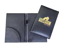 Protège-menu double pliage personnalisé haut de gamme pour A5/A4/A3 en cuir PU durable, supports de restaurant avec logo nickelé et feuilles PVC transparentes