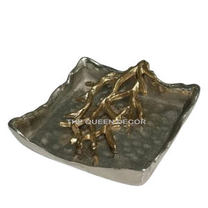 Estilo clásico Aluminio Metal Forma redonda Plata Brillante Pulido Libre Cuenco decorativo Vajilla Fiesta - Product Image 4