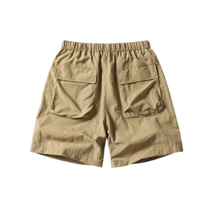 Short léger en nylon pour homme avec cordon de serrage-Vêtements de sport d'été décontractés, couleur unie, coupe confortable, entretien facile - Product Image 2