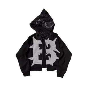 Sudadera con Capucha Impermeable de Algodón 100% de Alta Calidad, Personalizada por el Fabricante, con Cierre de Cremallera, Bolsillos, Tallas Grandes, Diseño Sólido para Invierno - Product Image 4