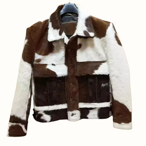 แจ็คเก็ตบอมเบอร์หนังแกะผู้ชาย ออกแบบ OEM ตามสั่ง กระเป๋าซิป กันน้ำ เป็นมิตรกับสิ่งแวดล้อม สไตล์วินเทจ โลโก้ด้านหน้า สำหรับฤดูหนาว - Product Image 4