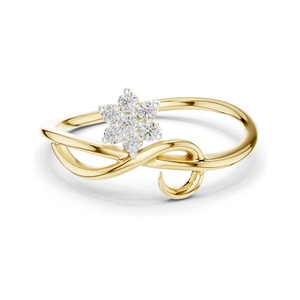 แหวนเพชรทรงดาว 0.105 กะรัต สำหรับผู้หญิง ทอง 18KT, 14KT, 10KT และเงิน 925  มีตัวเลือกทองชมพู ทองเหลือง ทองขาว - Product Image 1