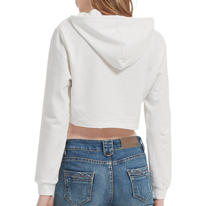 Sweat à capuche court d'hiver pour femme, personnalisable avec logo, couleur unie, écologique, respirant, personnalisable sur le devant, style streetwear, vente en gros - Product Image 2
