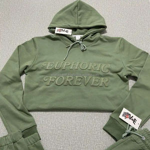 Logo personnalisé hommes survêtements Sweat ensemble Jogging plaine deux 2 pièces survêtements pantalons de survêtement et ensemble de sweat à capuche - Product Image 5