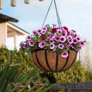 Jardinières décoratives en fibre de coco, doublure de panier de fleurs, jardinières décoratives de jardin de maison avec cadres en fil métallique - Product Image 2