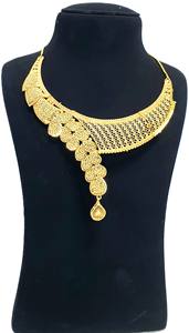 Conjunto de Gargantilla de dos tonos Modish para mujer, chapado en oro de 24 quilates, conjunto 4GRM de Collier Ras du COU bicolore tendance pour Femme - Product Image 2