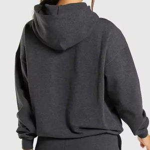 Sweats à capuche vierges pour femmes de couleur unie à la mode Logo personnalisé imprimé Sweats à capuche pour femmes Streetwear surdimensionnés à séchage rapide - Product Image 6