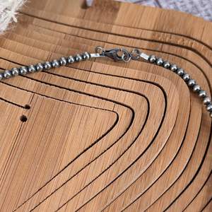 Perles Sterling 20 Pouces Collier 4mm Main Strung Élégant En Argent Sterling Bijoux Faits À La Main Cadeau Pour Les Femmes - Product Image 4