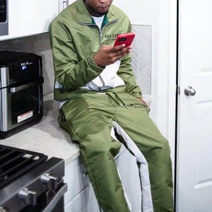 Chándal cortavientos con logotipo personalizado de alta calidad, pantalones para correr, chaqueta transpirable, conjunto cortavientos de dos piezas, chándales para hombre - Product Image 3