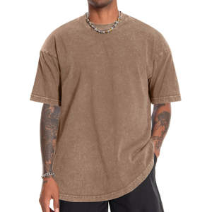 เสื้อยืดโอเวอร์ไซส์ผู้ชาย คอตก ไหล่ตก สไตล์วินเทจลำลอง ขายดี ผลิตจากผ้าฝ้าย 100% แห้งเร็ว ขายส่งจากโรงงาน - Product Image 3